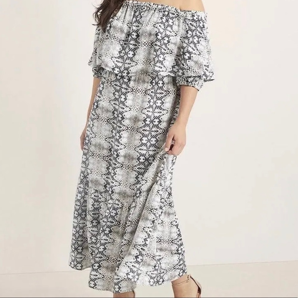 Off the shoulder snake skin maxi eloquii size 18